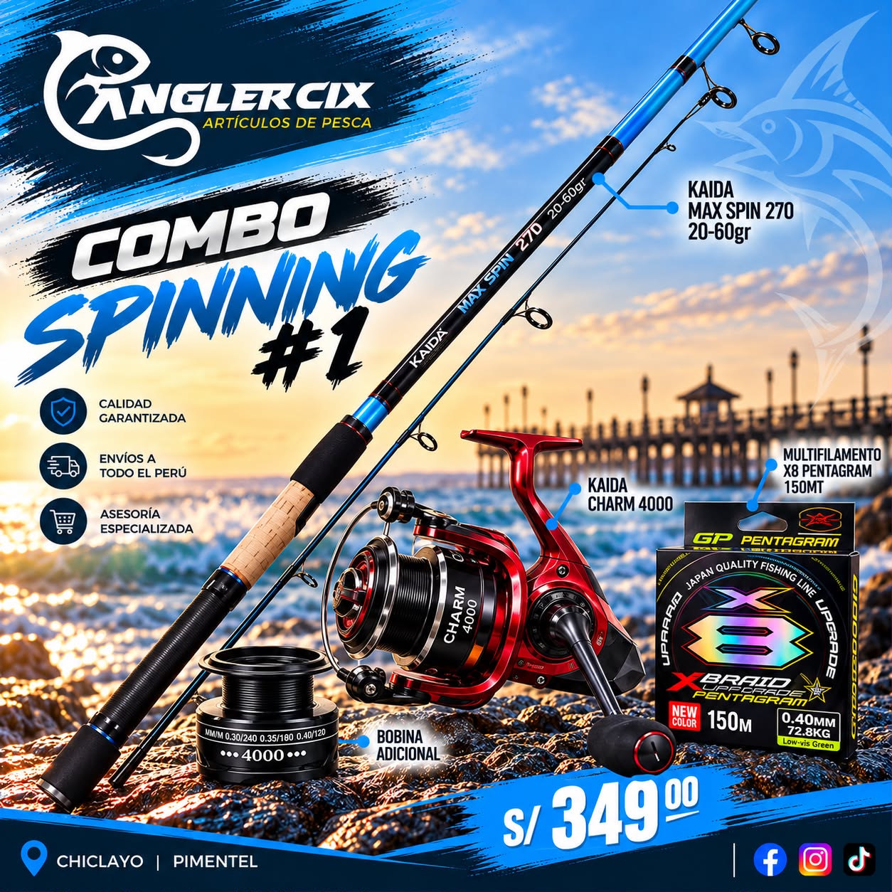 COMBO SPINNING KAIDA SPIN MAX 270 + KAIDA CHARM 4000